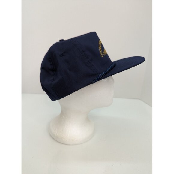 Contractors Machinery Inc Men Blue Wide Brim Braid Adj Snapback Truckers Cap - Picture 4 of 8